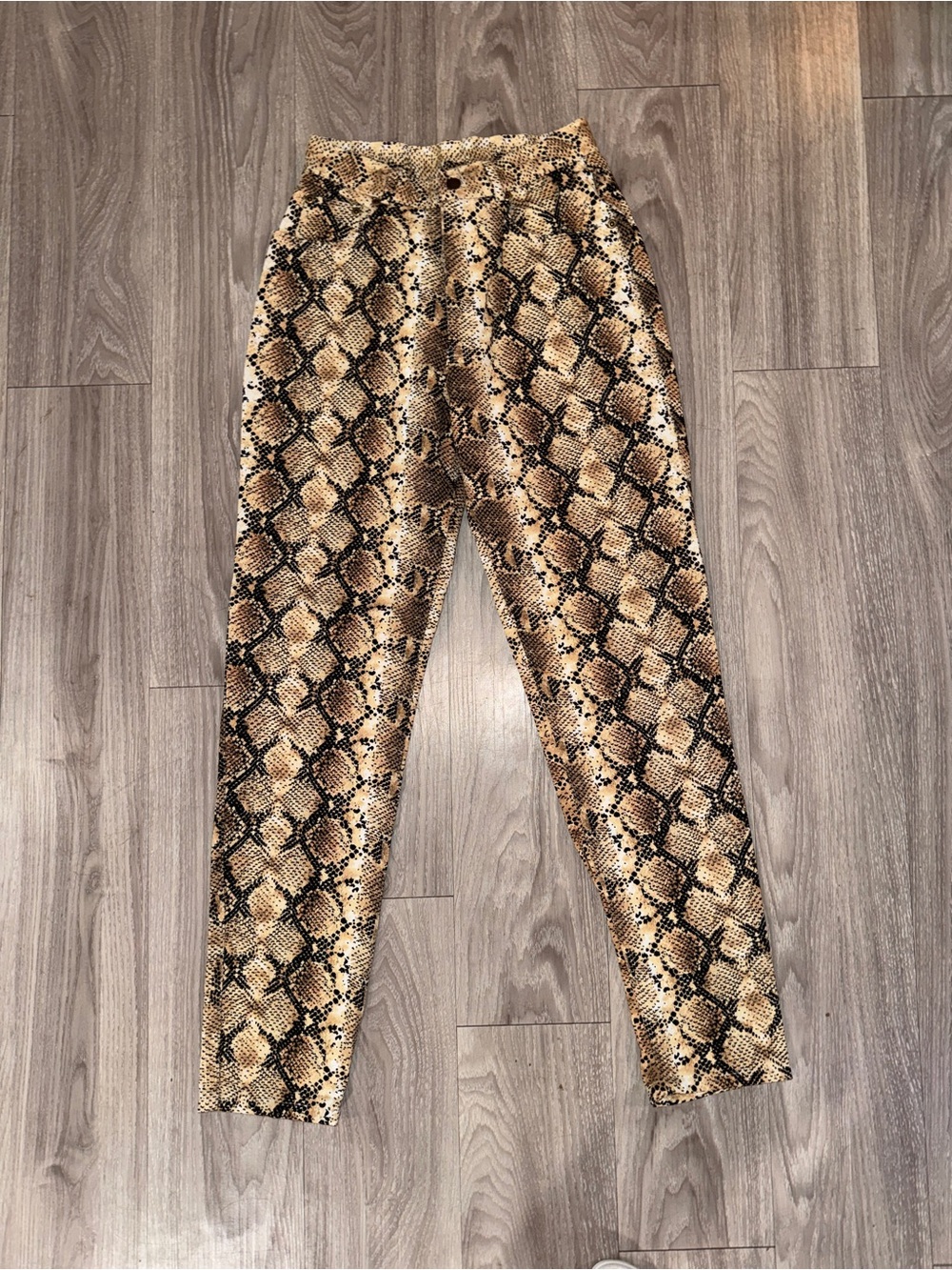 Vintage 80s/90s Ann Tjian for Kenar snake print high waist mom jeans